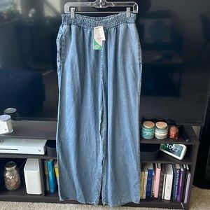 NWT Denim Palazzo Pants